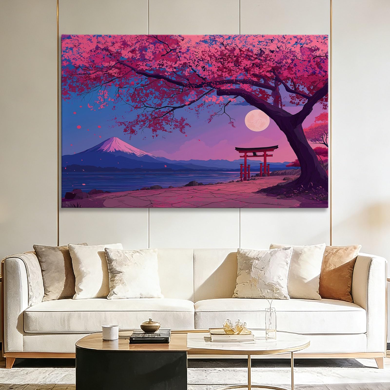 Canvas Pictures for Walls Anime Cherry Blossom Tree 40x30cm Canvas